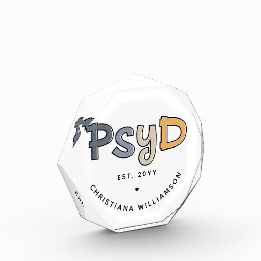 Aangepaste PsyD Doctor in de psychologie Psycholoo Fotoblokken (Links)