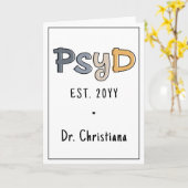 Aangepaste PsyD Doctor in de psychologie Psycholoo Kaart (Gele Bloem)