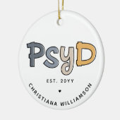 Aangepaste PsyD Doctor in de psychologie Psycholoo Keramisch Ornament (Links)