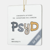 Aangepaste PsyD Doctor in de psychologie Psycholoo Keramisch Ornament (Links)