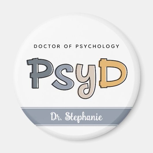 Aangepaste PsyD Doctor in de psychologie Psycholoo Magneet (Voorkant)