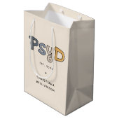 Aangepaste PsyD Doctor in de psychologie Psycholoo Medium Cadeauzakje (Achterkant Gekanteld)