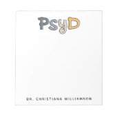 Aangepaste PsyD Doctor in de psychologie Psycholoo Notitieblok (Voorkant)