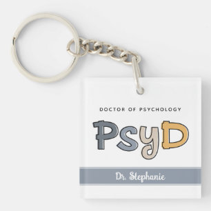 Aangepaste PsyD Doctor in de psychologie Psycholoo Sleutelhanger