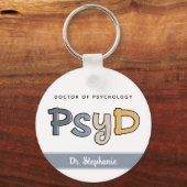 Aangepaste PsyD Doctor in de psychologie Psycholoo Sleutelhanger (Voorkant)