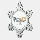 Aangepaste PsyD Doctor in de psychologie Psycholoo Tin Sneeuwvlok Ornament (Rechts)