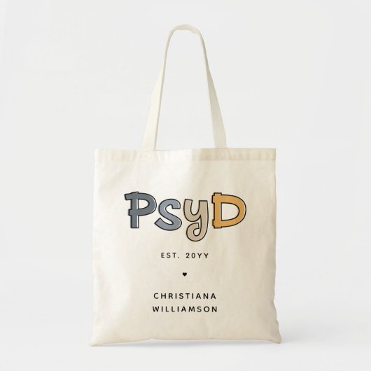 Aangepaste PsyD Doctor in de psychologie Psycholoo Tote Bag (Voorkant)