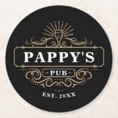 Aangepaste Pub Home Bar Jaar ingesteld Ronde Kartonnen Onderzetter (Voorkant)