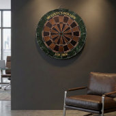 Aangepaste pubnaam groene marmer & espresso dartbord