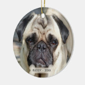 Aangepaste Pug Dog Foto Keramisch Ornament (Links)