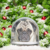 Aangepaste Pug Dog Foto Sneeuwbol (Kerstmis)