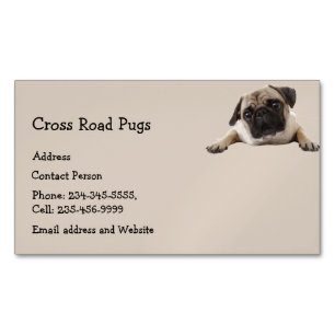 Aangepaste Pug Dog Pet Animal Logo Business Auto Magnetisch Visitekaartje
