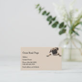Aangepaste Pug Dog Pet Animal Logo Business Car Bu Visitekaartje (Staand voorkant)