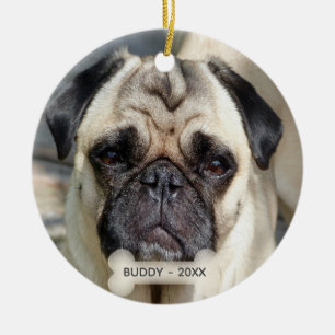 Aangepaste Pug-hond foto Keramisch Ornament