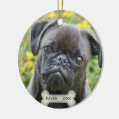 Aangepaste Pug-hond foto Keramisch Ornament (Links)
