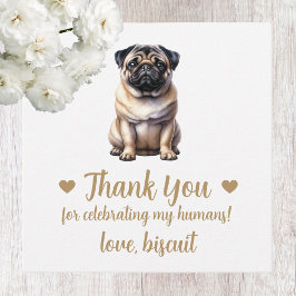 Aangepaste Pug-hond trouwgunstlabels Bedankjes Labels