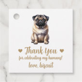 Aangepaste Pug-hond trouwgunstlabels Bedankjes Labels (Voorkant)