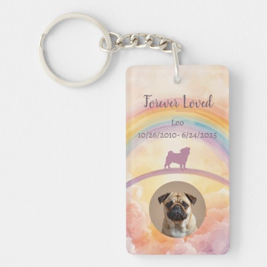 Aangepaste Pug-huisdier-verlies-sleutelhanger – Ge Sleutelhanger (Voorkant)