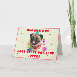 Aangepaste Pug Mam Hond Beste Gekke Hond Dame Ooit Bedankkaart