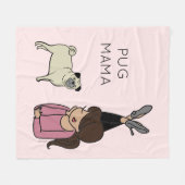 Aangepaste Pug Mama Fleece Blanket Deken (Voorkant (Horizontaal))