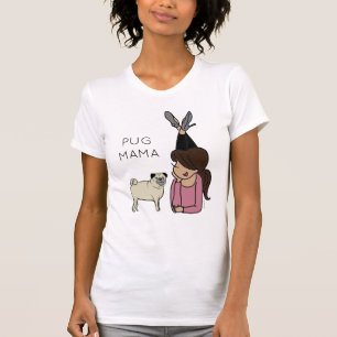 Aangepaste Pug Mama T-shirt