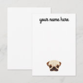 Aangepaste Pug-notiecards RSVP Kaartje (Voorkant / Achterkant)