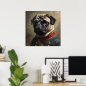Aangepaste Pug Regal Historische Militaire Poster (Thuiskantoor)