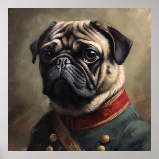 Aangepaste Pug Regal Historische Militaire Poster (Voorkant)