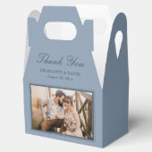 Aangepaste puistblauwe bruiloft Foto Hartelijk dan Bedankdoosjes (Geopend)