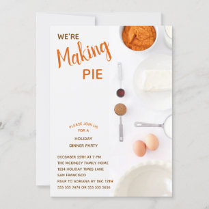 Aangepaste Pumpkin Pie Holiday Dinner Party Kaart