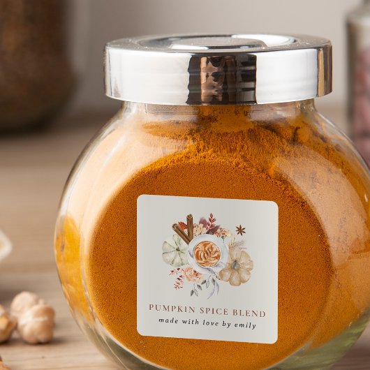 Aangepaste Pumpkin Spice Blend Favor Vierkante Sticker
