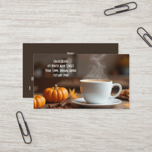 Aangepaste Pumpkin Spice Coffee Shop en Punch Kaar Visitekaartje