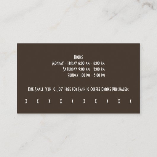 Aangepaste Pumpkin Spice Coffee Shop en Punch Kaar Visitekaartje (Achterkant)