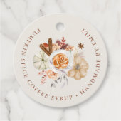 Aangepaste Pumpkin Spice Coffee Siroop Bedankjes Labels (Voorkant)