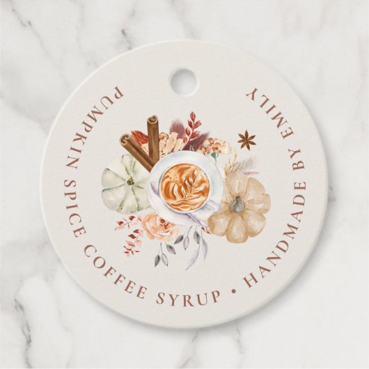 Aangepaste Pumpkin Spice Coffee Siroop Bedankjes Labels (Voorkant)