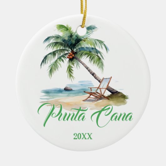 Aangepaste Punta Cana Beach Keramisch Ornament (Voorkant)