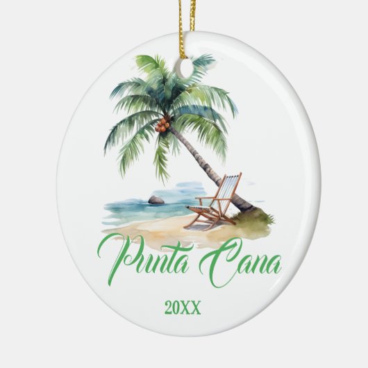 Aangepaste Punta Cana Beach Keramisch Ornament (Links)