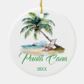 Aangepaste Punta Cana Beach Keramisch Ornament (Achterkant)