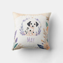 Aangepaste Puppy Dalmatische Kussen Boho Floral De