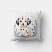 Aangepaste Puppy Dalmatische Kussen Boho Floral De (Voorkant)