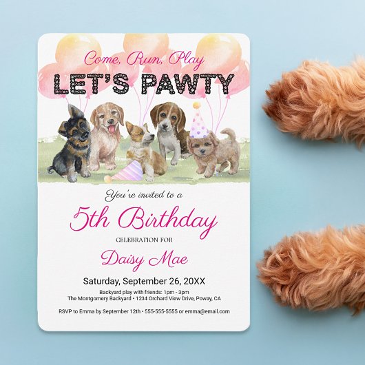Aangepaste Puppy Dog Birthday Party Kaart