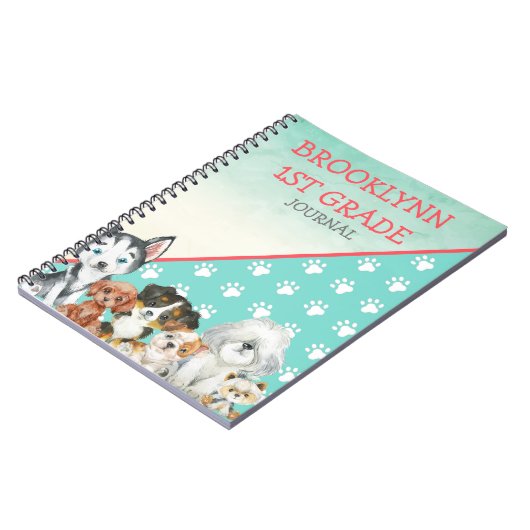 Aangepaste Puppy Dog Journal en Notitieboek (Linkerzijde)