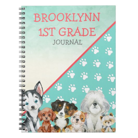 Aangepaste Puppy Dog Journal en Notitieboek (Voorkant)