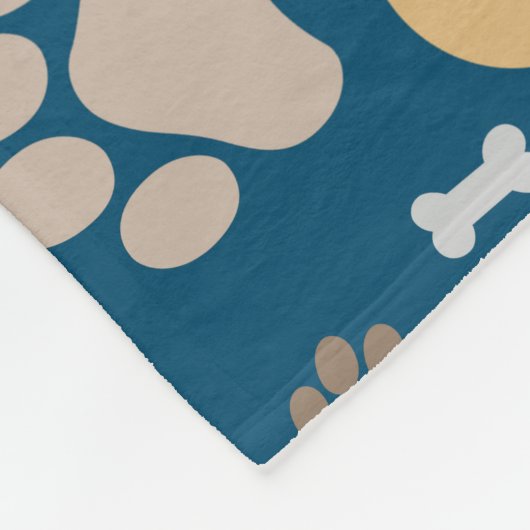 Aangepaste Puppy Dog Paw Botpatroon Fleece Deken (Hoek)
