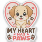 Aangepaste Puppy Liefde Huisdier Sticker Cute Hond (Voorkant)