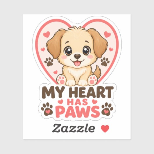 Aangepaste Puppy Liefde Huisdier Sticker Cute Hond (Vel)