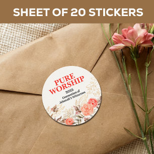 Aangepaste Pure Aanbidding JW 2025 Conventie Ronde Sticker