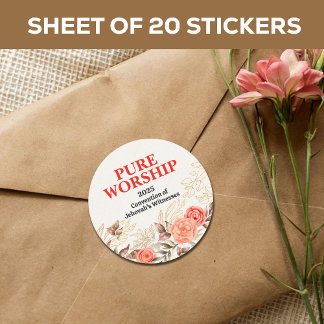 Aangepaste Pure Aanbidding JW 2025 Conventie Ronde Sticker