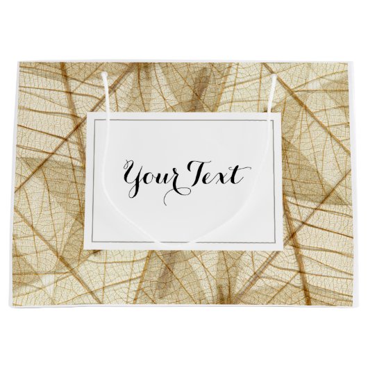 Aangepaste, pure kant bladeren groot cadeauzakje (Voorkant)