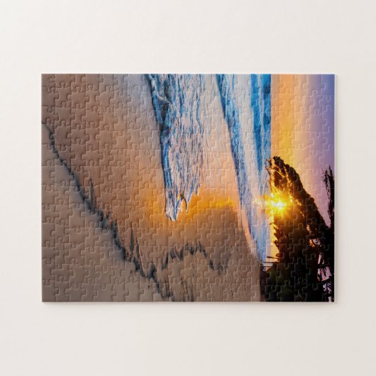 Aangepaste puzzel foto Print Strand zonsondergang Legpuzzel (Horizontaal)